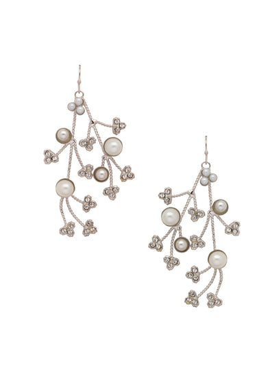 Cherry Blossom Statement Earring - EET94RHMDP - <p>The Cherry Blossom Statement Earrings feature intricate metal work branches studded with freshwater pearls, dangling from a French wire. From Sorrelli's Modern Pearl collection in our Palladium Silver-tone finish.</p>