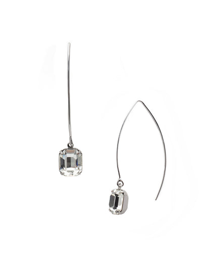 Emmy Dangle Earring - EET99PDCRY - <p>A single emerald cut crystal hangs from a long open hoop. From Sorrelli's Crystal collection in our Palladium finish.</p>
