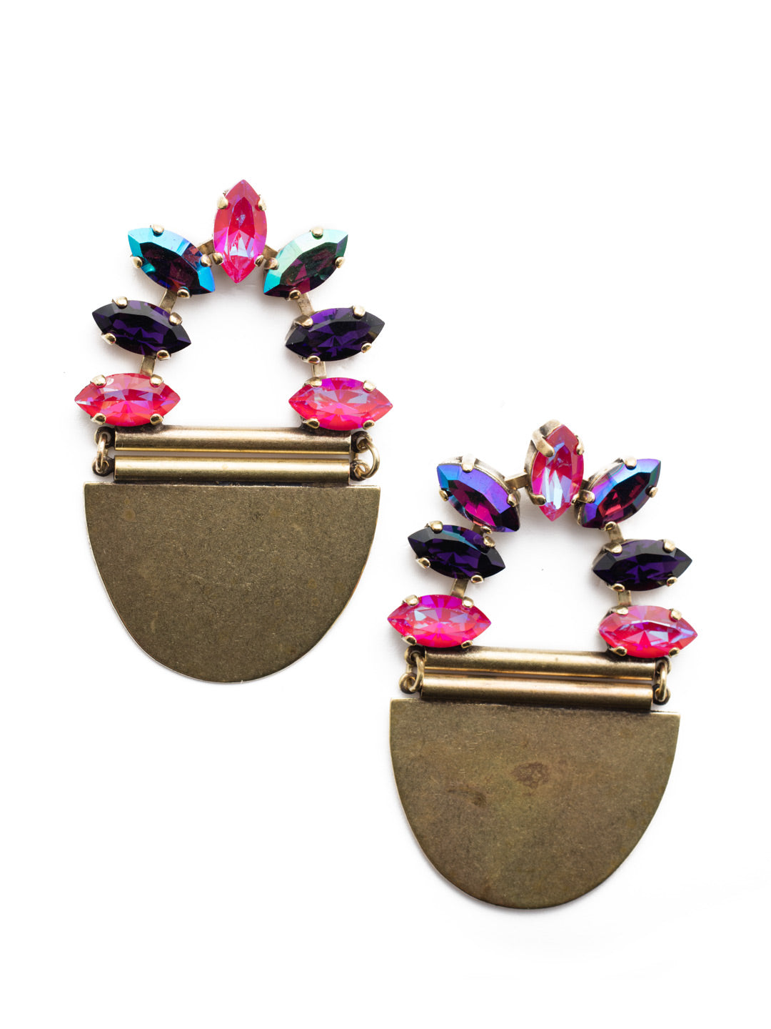Dorothy Statement Earrings - EEU1AGDCS - <p>Go bold when you wear our Dorothy Statement Earrings. An Earthy stone element combines with signature sparkling Sorrelli navette crystals for an attention-getting look. From Sorrelli's Duchess collection in our Antique Gold-tone finish.</p>