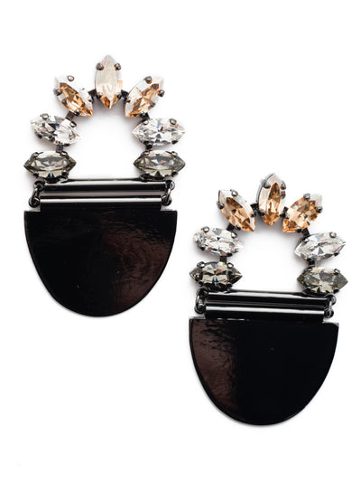 Dorothy Statement Earrings - EEU1GMGNS - Go bold when you wear our Dorothy Statement Earrings. An Earthy stone element combines with signature sparkling Sorrelli navette crystals for an attention-getting look. From Sorrelli's Golden Shadow collection in our Gun Metal finish.