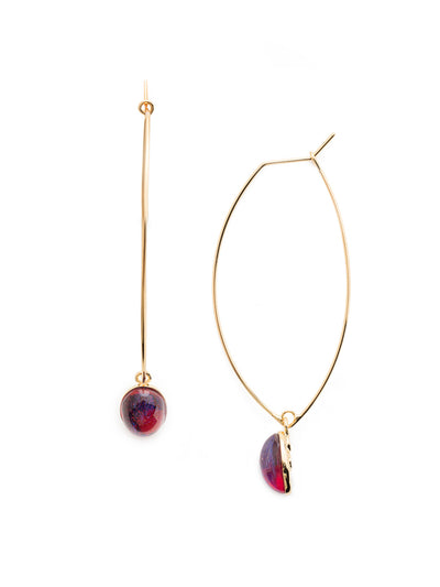 Bristol Hoop Earrings - EEU207BGLS - The Bristol Hoop simple and abstract. With a raised crystal it creates an abstract look. From Sorrelli's Lipstick collection in our Bright Gold-tone finish.