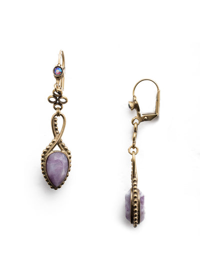 Chantal Dangle Earrings - EEU3AGDCS - <p>The Chantal Dangle Earrings offer a unique twist on edge with intricate metalwork paired with an earthy stone in a pear shape. From Sorrelli's Duchess collection in our Antique Gold-tone finish.</p>