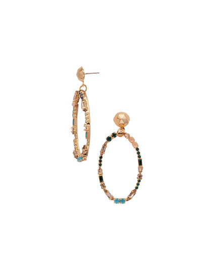 Ruth Statement Earring - EEU5BGSOP - <p>The disco-ball-esque stud on our Ruth Statement Earrings gives way to a major sparkle moment: a hoop encrusted in navette, round, baguette and pear-shaped crystals. From Sorrelli's South Pacific collection in our Bright Gold-tone finish.</p>