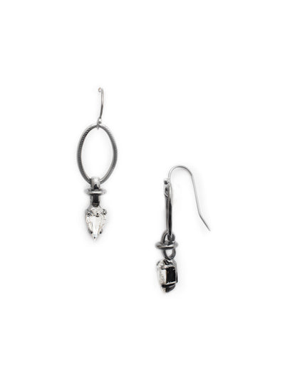 Zella Dangle Earrings - EEU70GMGNS - Sophisticated and original sums up our Zella Dangle Earrings. An embossed metal hoop gives way to a signature sparkling crystal that gets to the stylish point. From Sorrelli's Golden Shadow collection in our Gun Metal finish.