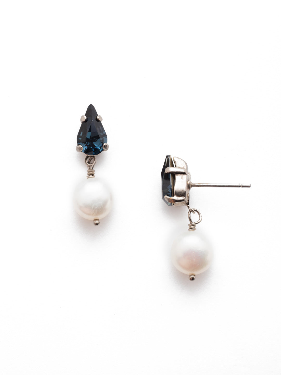 Helena Dangle Earrings - EEU71ASNFT - Pair Sorrelli crystal sparkle and a drip of classic pearls and you have our Helena Dangle Earrings. From Sorrelli's Night Frost collection in our Antique Silver-tone finish.