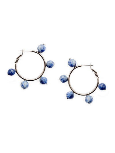 Gretchen Hoop Earrings - EEU82ASNFT - <p>Get our Gretchen Hoop Earrings now. Make a statement with a new twist on a classic style featuring fun beadwork. From Sorrelli's Night Frost collection in our Antique Silver-tone finish.</p>