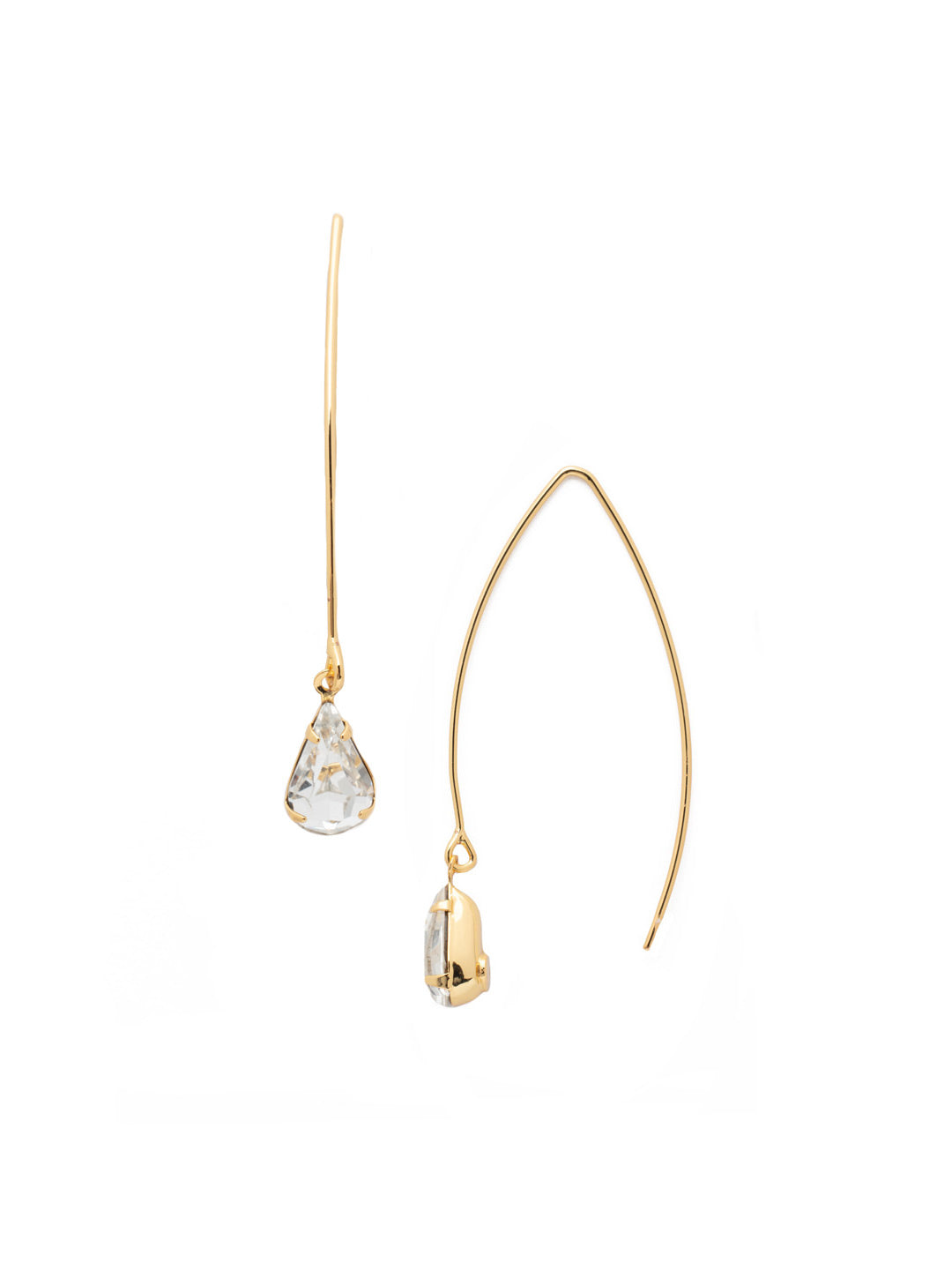 Dana Dangle Earring - EEV100BGCRY - <p>The Dana Dangle Earrings feature a single pear-shaped crystal at the end of an open hoop. From Sorrelli's Crystal collection in our Bright Gold-tone finish.</p>