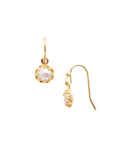 Aida Dangle Earring - EEV105BGCRY - <p>The Aida Dangle Earrings feature a single freshwater pearl on a French Wire. The dainty design makes it perfect for layering! From Sorrelli's Crystal collection in our Bright Gold-tone finish.</p>
