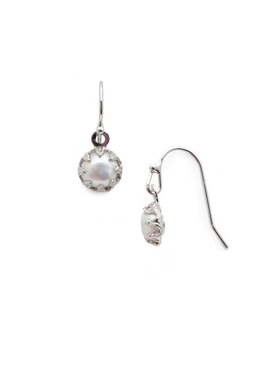 Aida Dangle Earring - EEV105PDCRY - <p>The Aida Dangle Earrings feature a single freshwater pearl on a French Wire. The dainty design makes it perfect for layering! From Sorrelli's Crystal collection in our Palladium finish.</p>