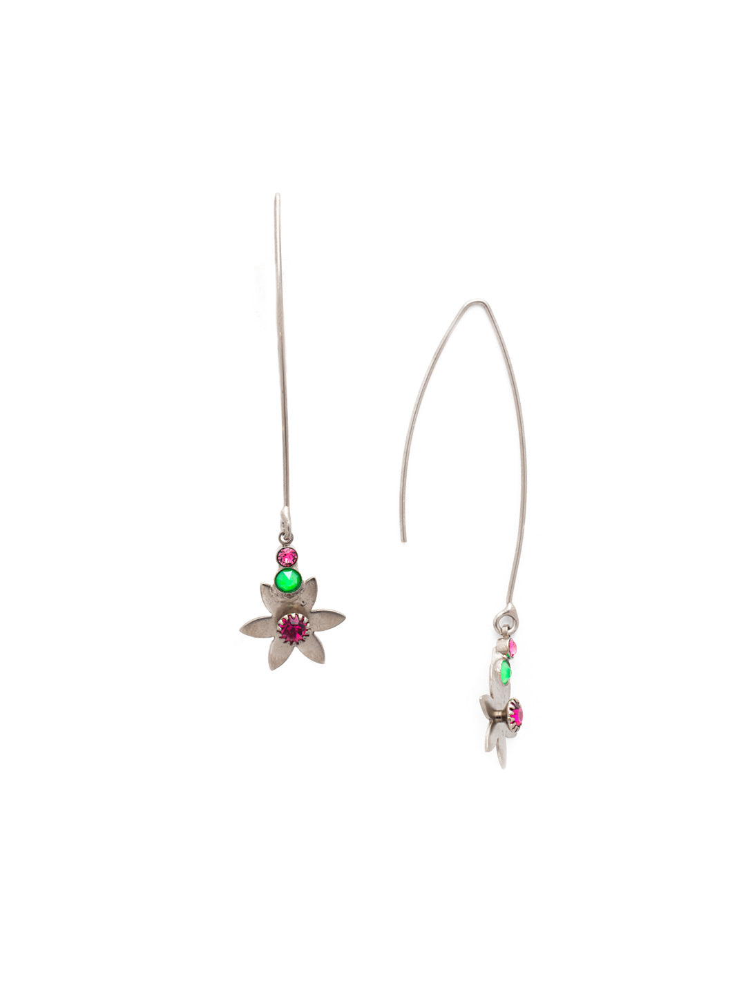 Abella Dangle Earrings - EEV12ASWDW - <p>Wear the Abella Dangle Earrings for a bit of floral, a bit of sparkle, and shiny metalwork, too. They've got it all and are perfect for spring. From Sorrelli's Wild Watermelon collection in our Antique Silver-tone finish.</p>