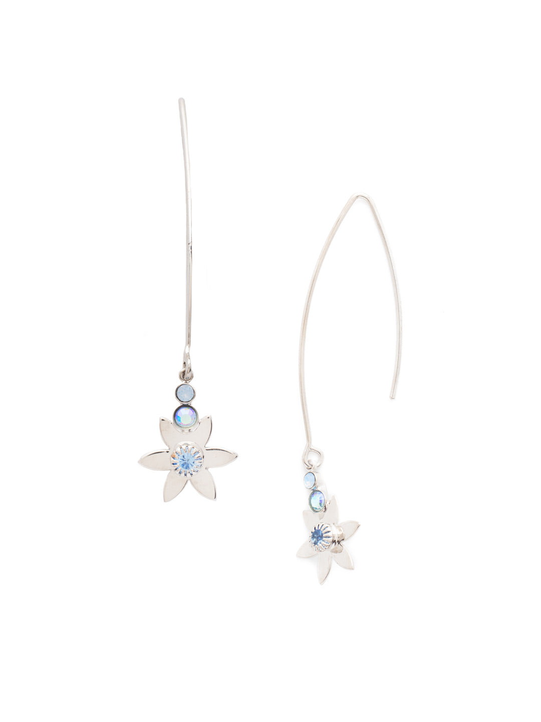 Abella Dangle Earrings - EEV12PDWNB - <p>Wear the Abella Dangle Earrings for a bit of floral, a bit of sparkle, and shiny metalwork, too. They've got it all and are perfect for spring. From Sorrelli's Windsor Blue collection in our Palladium finish.</p>