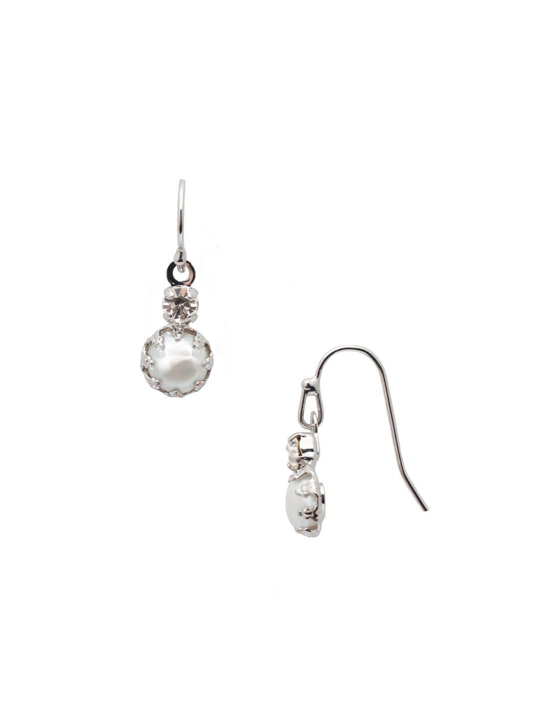 Kit Mini Dangle Earring - EEV167PDCRY - <p>The Kit Mini Dangle Earrings feature a single freshwater pearl nestled beneath a sparkling crystal. The dainty design makes it perfect for everyday wear! From Sorrelli's Crystal collection in our Palladium finish.</p>