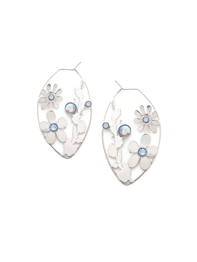 Olivia Hoop Earrings - EEV2PDWNB - <p>Our Olivia Hoop Earrings are abstract in their celebration of spring. Cuts of metallic floral lay inside the hoops and are dotted with round, sparkling crystals to add another layer of shine. From Sorrelli's Windsor Blue collection in our Palladium finish.</p>
