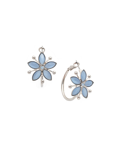 Lauren Hoop Earrings - EEV3PDWNB - <p>Petals and metal: that's the Lauren Hoop Earring. They're crafted with opague navette crystals to form a fabulous floral statement. From Sorrelli's Windsor Blue collection in our Palladium finish.</p>
