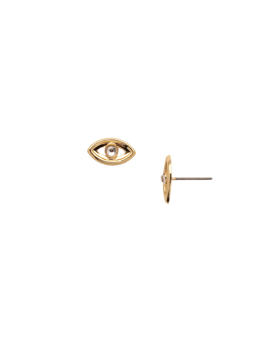 Evil Eye Stud Earring - EEV66BGCRY - <p>Our Evil Eye Stud Earrings are simple must-haves for lovers of the symbol. Just fasten them on and go. They're great pieces to add to a casual wear day. From Sorrelli's Crystal collection in our Bright Gold-tone finish.</p>