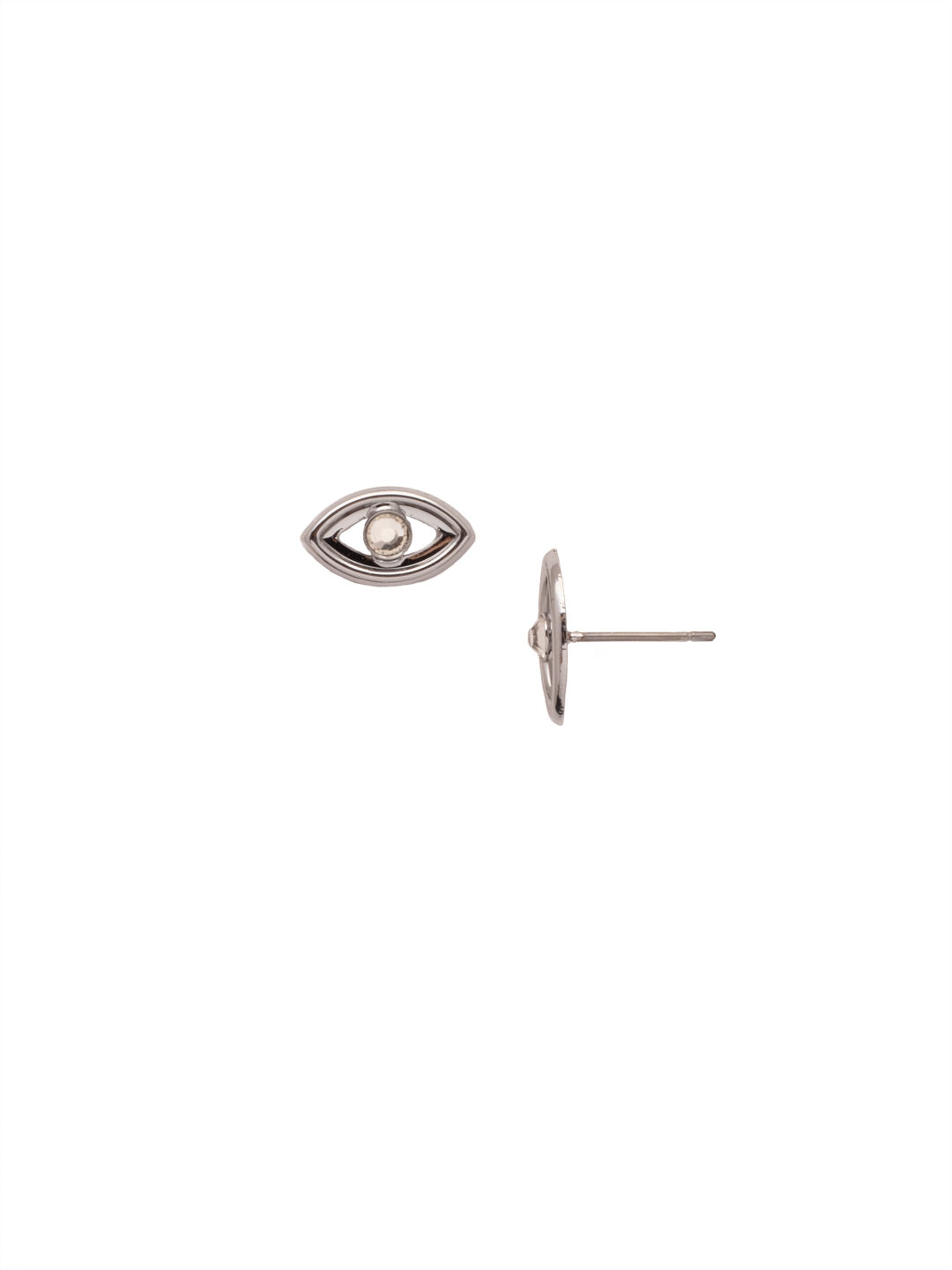 Evil Eye Stud Earring - EEV66PDCRY - <p>Our Evil Eye Stud Earrings are simple must-haves for lovers of the symbol. Just fasten them on and go. They're great pieces to add to a casual wear day. From Sorrelli's Crystal collection in our Palladium finish.</p>