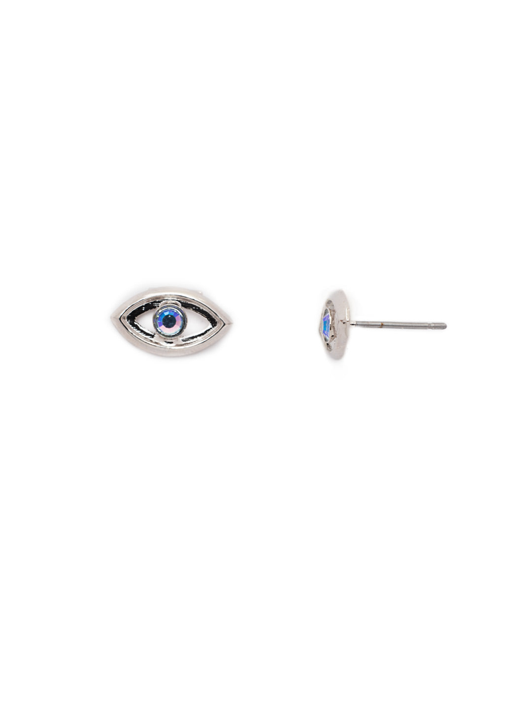 Evil Eye Stud Earring - EEV66PDWNB - <p>Our Evil Eye Stud Earrings are simple must-haves for lovers of the symbol. Just fasten them on and go. They're great pieces to add to a casual wear day. From Sorrelli's Windsor Blue collection in our Palladium finish.</p>