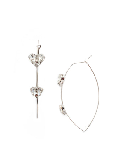 Chloe Hoop Earring - EEW1PDCRY - <p>Add some sparkle to edgy-shaped earrings with our Chloe Hoop Earrings. Anchored inside the bottom of the airy metal hoops is a pair of sparkling crystals forming a heart shape. You'll love them. From Sorrelli's Crystal collection in our Palladium finish.</p>