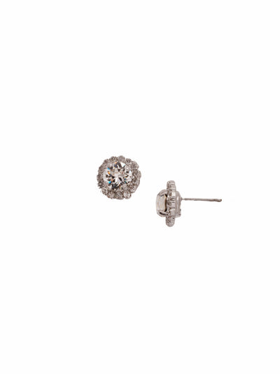 Haute Halo Stud Earring - EEY10PDCRY - <p>The Haute Halo Stud Earrings are in instant favorite; a round cut crystal sits in a halo setting, complete with a comfortable post and monster backs. From Sorrelli's Crystal collection in our Palladium finish.</p>