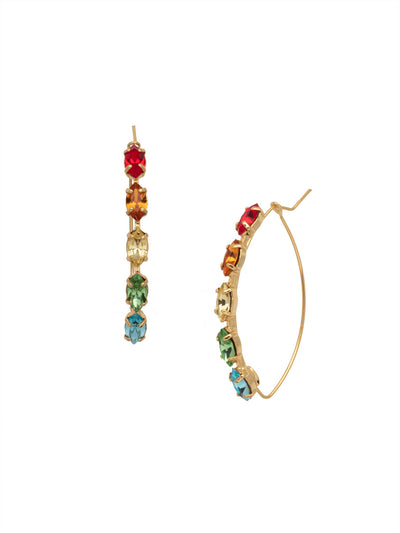 Vera Mini Hoop Earring - EEY1BGPRI - <p>Navette crystals line an oblong hoop to create the trendy Vera Mini Hoop Earrings. From Sorrelli's Prism collection in our Bright Gold-tone finish.</p>