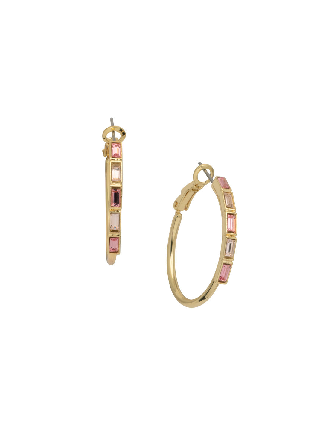 Jill Hoop Earring - EEY23BGFSK - <p>Square cut crystals embellish classic round hoops to create the trendy Jill Hoop Earrings. From Sorrelli's First Kiss collection in our Bright Gold-tone finish.</p>