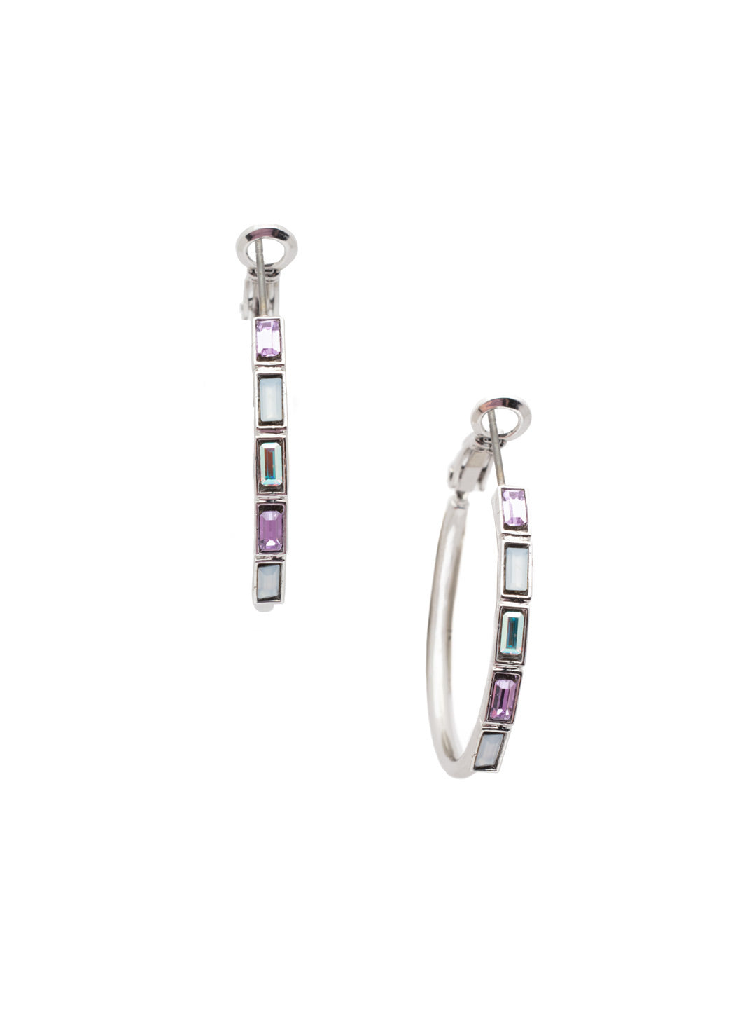 Jill Hoop Earring - EEY23PDCCC - <p>Square cut crystals embellish classic round hoops to create the trendy Jill Hoop Earrings. From Sorrelli's Cotton Candy Clouds collection in our Palladium finish.</p>