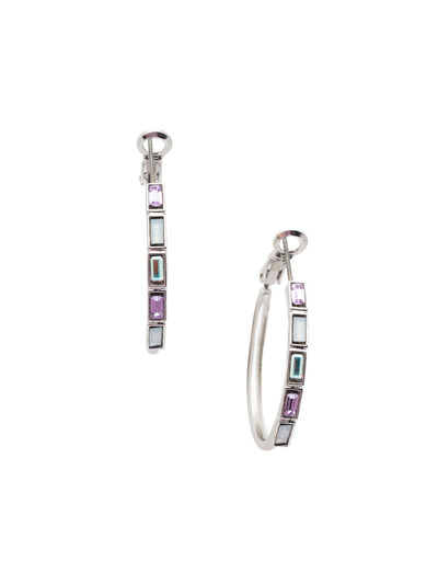Jill Hoop Earring - EEY23PDCCC - <p>Square cut crystals embellish classic round hoops to create the trendy Jill Hoop Earrings. From Sorrelli's Cotton Candy Clouds collection in our Palladium finish.</p>