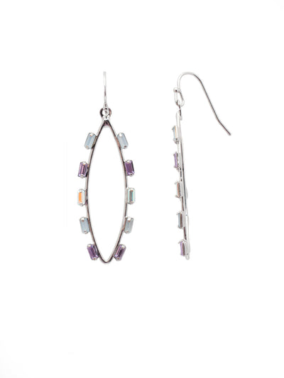 Violette Ovale Dangle Earring - EEY26PDCCC - <p>The Violette Ovale Dangle Earrings are the prefect trendy piece to have; small baguette crystals line oblong metal tone hoops and dangle from a comfortable French wire. From Sorrelli's Cotton Candy Clouds collection in our Palladium finish.</p>