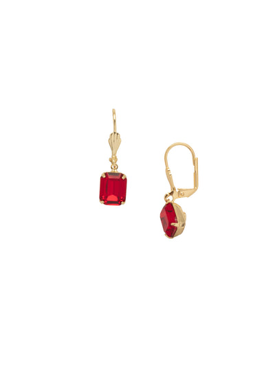 Emmy Dangle Earring - EEY40BGCB - <p>The Emmy Dangle Earrings are the perfect wardrobe staple; a single crystal hangs from a clever back French wire. From Sorrelli's Cranberry collection in our Bright Gold-tone finish.</p>