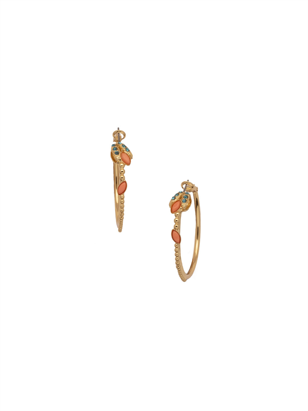 Sandy Hoop Earring - EEZ17BGSOP - <p>The Sandy Hoop Earrings feature a classic hoop, embellished with various sizes and colors of crystals and stones. From Sorrelli's South Pacific collection in our Bright Gold-tone finish.</p>