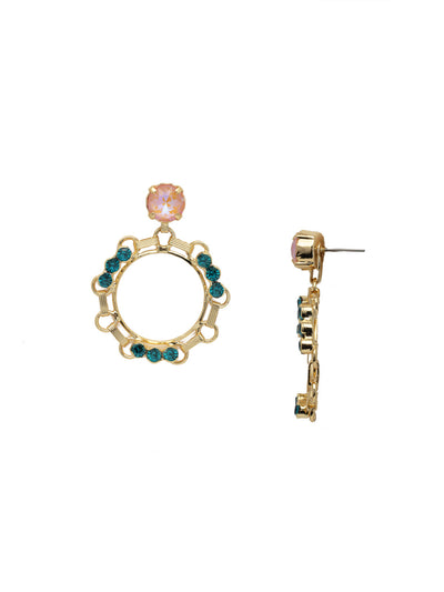 Patrice Statement Earring - EEZ20BGSOP - <p>The prongless style of the Patrice Statement Earrings is the hottest new Sorrelli staple. Alternating stud crystals and chain links form a small hoop, attached to a crystal stud post. From Sorrelli's South Pacific collection in our Bright Gold-tone finish.</p>