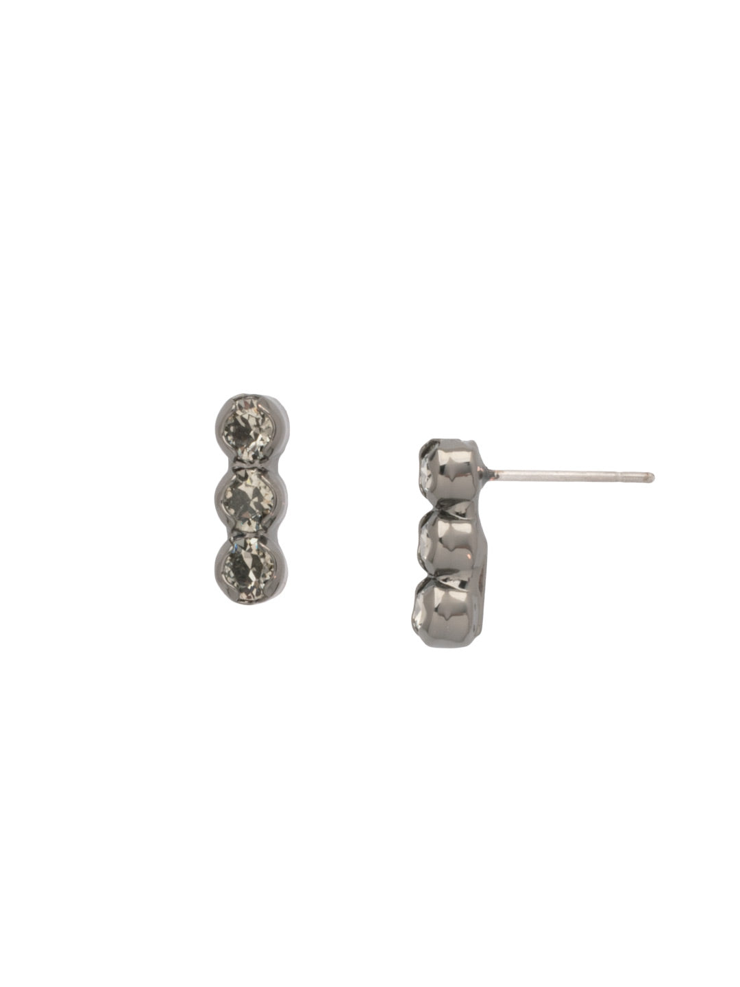 Patrice Stud Earring - EEZ21GMBD - <p>The Patrice Stud Earrings are a dainty dream! Three small round crystals connect together on a post. From Sorrelli's Black Diamond collection in our Gun Metal finish.</p>