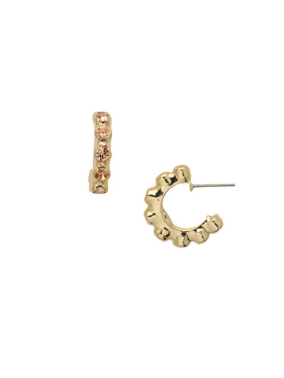 Marnie Hoop Earring - EFA2BGFSK - <p>The Marnie Huggie Hoop Earrings feature a tiny open hoop lined with crystals. From Sorrelli's First Kiss collection in our Bright Gold-tone finish.</p>