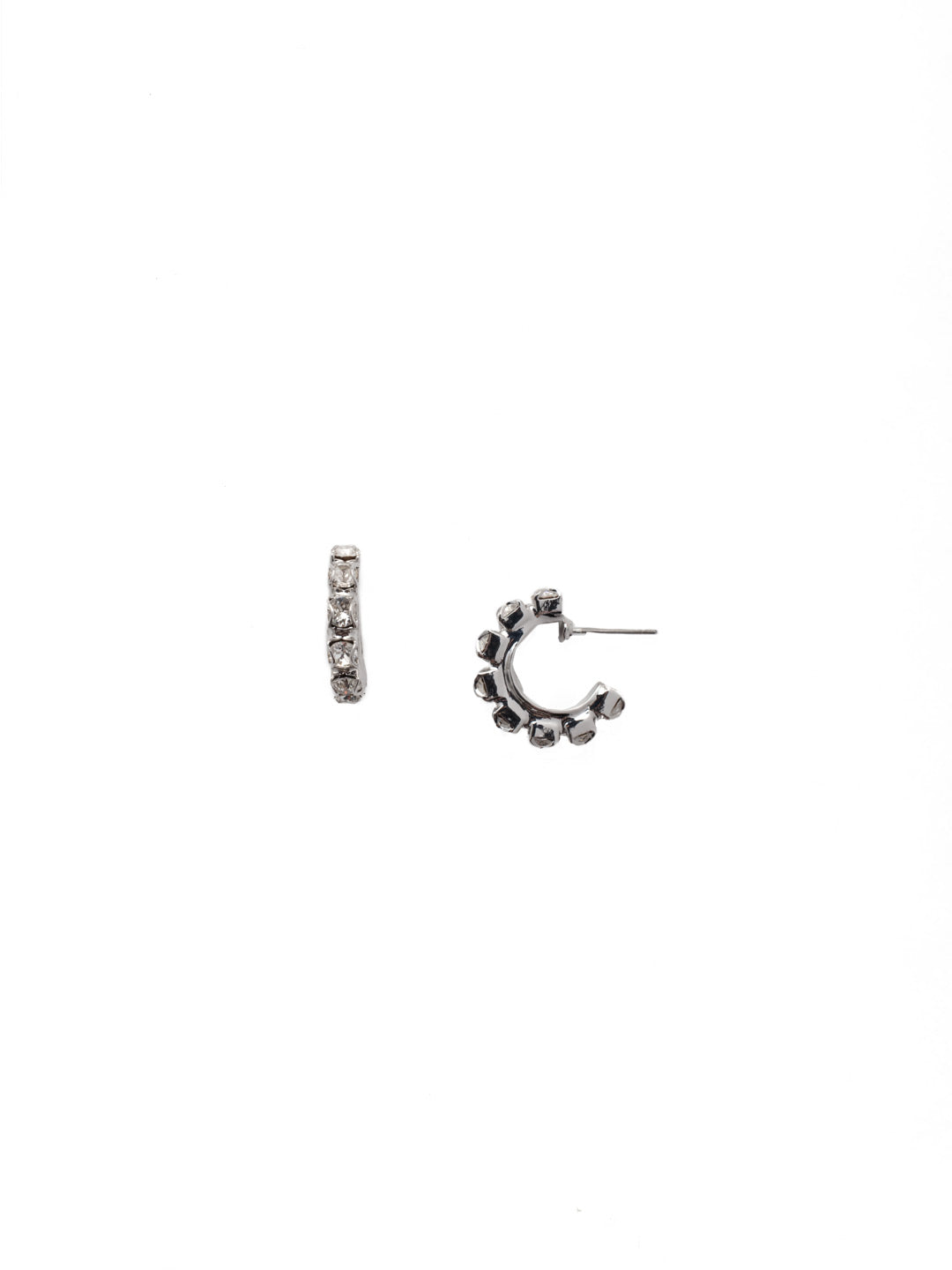 Marnie Hoop Earring - EFA2PDCRY - <p>The Marnie Huggie Hoop Earrings feature a tiny open hoop lined with crystals. From Sorrelli's Crystal collection in our Palladium finish.</p>