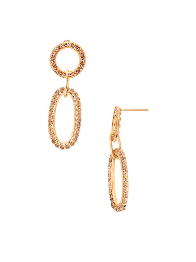 Ramona Oval Dangle Earring - EFC10BGRSU - <p>The Ramona Oval Dangle Earrings feature a round and oval rhinestone link dangling from a single post. From Sorrelli's Raw Sugar collection in our Bright Gold-tone finish.</p>