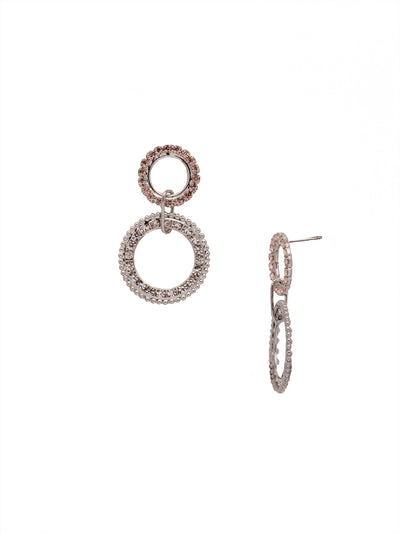 Ramona Double Dangle Earring - EFC1PDSNB - <p>Two round rhinestone links dangle from a single post. From Sorrelli's Snow Bunny collection in our Palladium finish.</p>