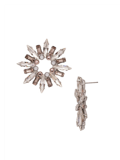 Emory Statement Earring - EFC20PDSNB - <p>The Emory Statement Earrings feature a wreath of baguette, round, and emerald cut crystals on a post. From Sorrelli's Snow Bunny collection in our Palladium finish.</p>