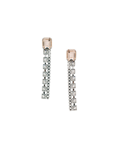 Miriam Double Dangle Earring - EFC45PDSNB - <p>The Miriam Double Dangle Earrings feature a crystal studded chain and a box chain dangling from an emerald cut crystal. From Sorrelli's Snow Bunny collection in our Palladium finish.</p>