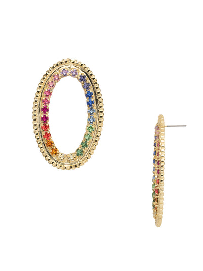 Sierra Statement Earring - EFC46BGPRI - <p>The Sierra Statement Earrings feature a dramatic oval hoop style with studded crystals. From Sorrelli's Prism collection in our Bright Gold-tone finish.</p>