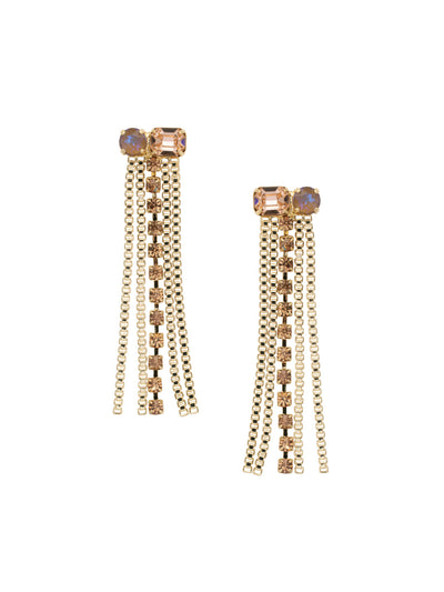 Miriam Statement Earring - EFC4BGRSU - <p>The Miriam Statement Earrings feature box chains and crystals to create an effortless layered statement. From Sorrelli's Raw Sugar collection in our Bright Gold-tone finish.</p>