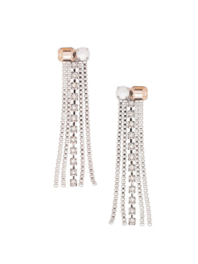Miriam Statement Earring - EFC4PDSNB - <p>The Miriam Statement Earrings feature box chains and crystals to create an effortless layered statement. From Sorrelli's Snow Bunny collection in our Palladium finish.</p>