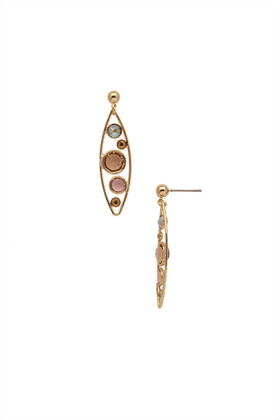 Charlene Dangle Earring - EFC50BGRSU - <p>The Charlene Dangle Earrings feature delicate crystal channels nestled in an oblong metal hoop, attached to a post. From Sorrelli's Raw Sugar collection in our Bright Gold-tone finish.</p>