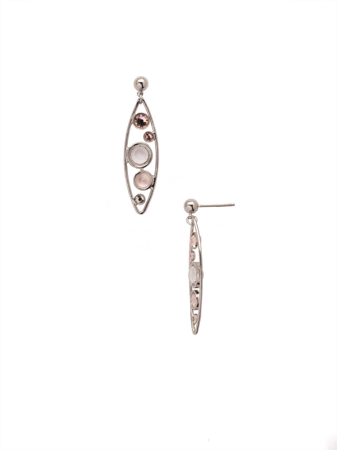 Charlene Dangle Earring - EFC50PDSNB - <p>The Charlene Dangle Earrings feature delicate crystal channels nestled in an oblong metal hoop, attached to a post. From Sorrelli's Snow Bunny collection in our Palladium finish.</p>