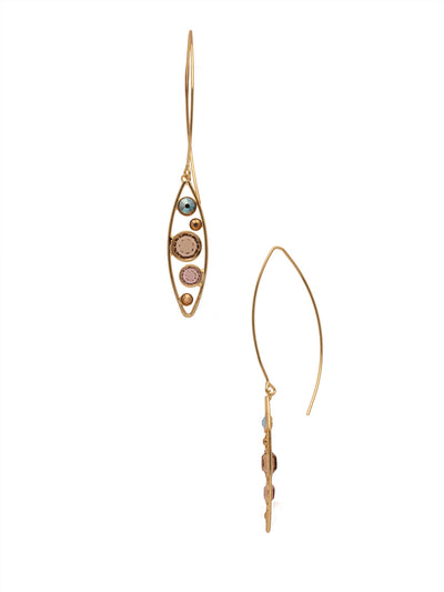 Charlene Drop Dangle Earring - EFC51BGRSU - <p>The Charlene Drop Dangle Earrings feature delicate crystal channels nestled in an oblong metal hoop, attached to an open threader style French wire. From Sorrelli's Raw Sugar collection in our Bright Gold-tone finish.</p>