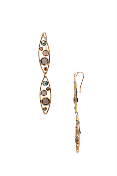 Charlene Double Dangle Earring - EFC52BGRSU - <p>The Charlene Double Dangle Earrings feature delicate crystal channels nestled in two oblong metal hoops, attached to a French wire. From Sorrelli's Raw Sugar collection in our Bright Gold-tone finish.</p>