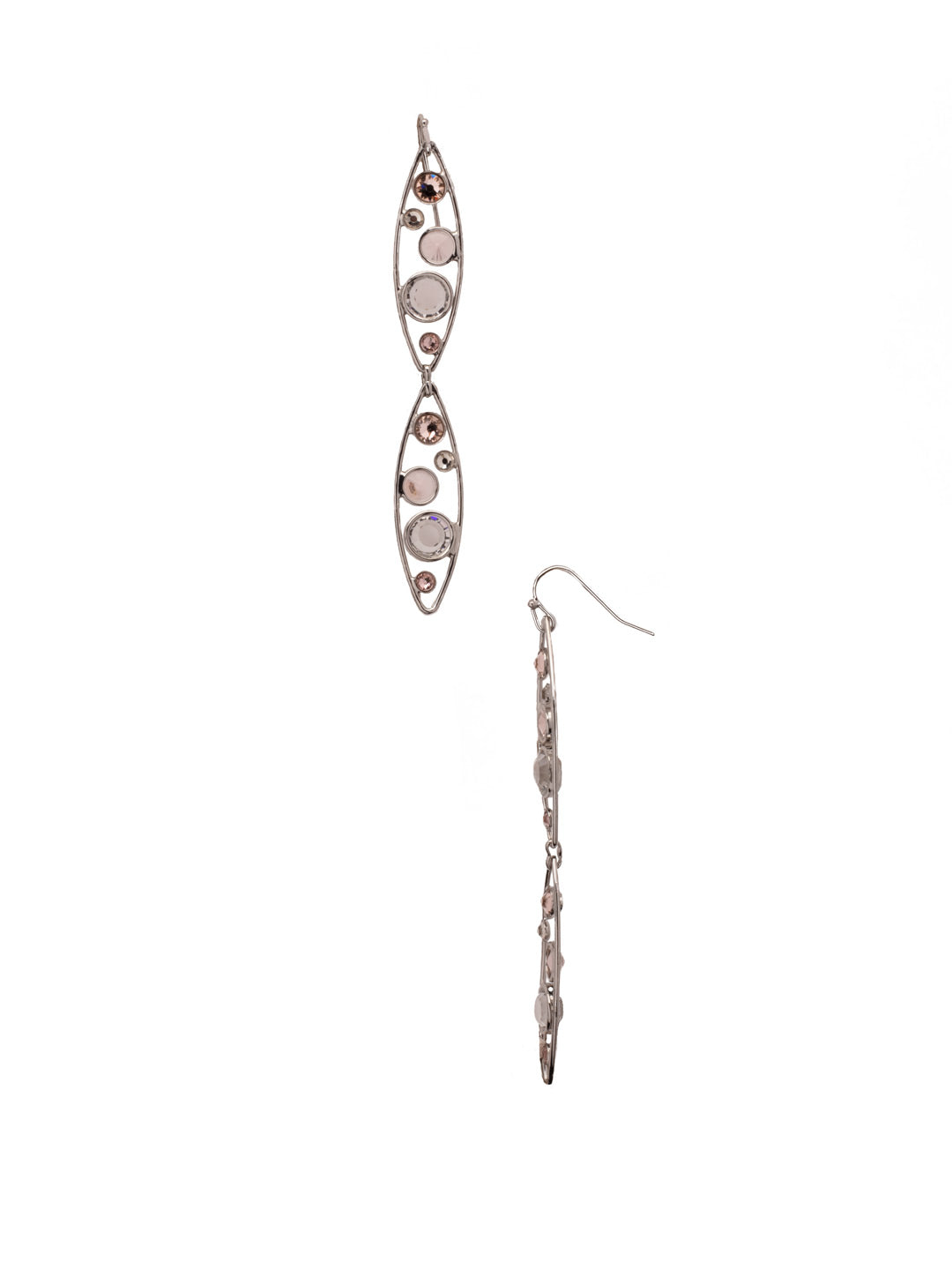 Charlene Double Dangle Earring - EFC52PDSNB - <p>The Charlene Double Dangle Earrings feature delicate crystal channels nestled in two oblong metal hoops, attached to a French wire. From Sorrelli's Snow Bunny collection in our Palladium finish.</p>