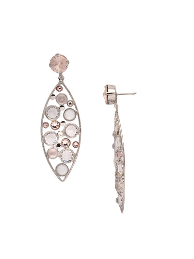 Charlene Statement Earring - EFC53PDSNB - <p>The Charlene Statement Earrings feature delicate crystal channels nestled in an oblong metal hoop, dangling from a round cut crystal stud. From Sorrelli's Snow Bunny collection in our Palladium finish.</p>