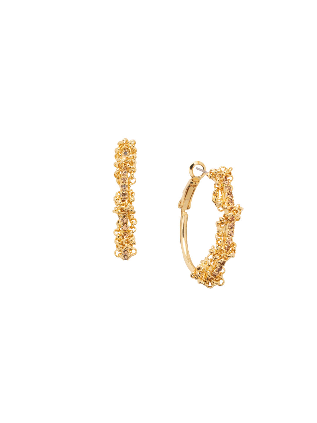 Brandi Petite Hoop Earring - EFC60BGRSU - <p>The Brandi Petite Hoop Earrings feature a classic crystal hoop elevated with a braided chain design. From Sorrelli's Raw Sugar collection in our Bright Gold-tone finish.</p>