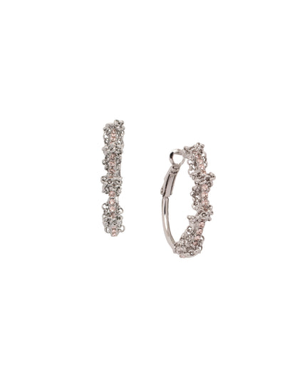 Brandi Petite Hoop Earring - EFC60PDSNB - <p>The Brandi Petite Hoop Earrings feature a classic crystal hoop elevated with a braided chain design. From Sorrelli's Snow Bunny collection in our Palladium finish.</p>