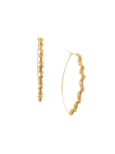 Brandi Oblong Hoop Earring - EFC61BGRSU - <p>The Brandi Oblong Hoop Earrings feature a classic crystal studded hoop, elevated with a braided chain and elongated oblong hoop design. From Sorrelli's Raw Sugar collection in our Bright Gold-tone finish.</p>